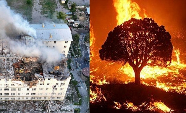 Destructions in Kharkiv after Russian attack, 2025-08-18 (05), Burnout ops by McCall Smokejumpers on NE flank of fire Destructions in Kharkiv after Russian attack, 2025-08-18 (05), Burnout ops by McCall Smokejumpers on NE flank of fire